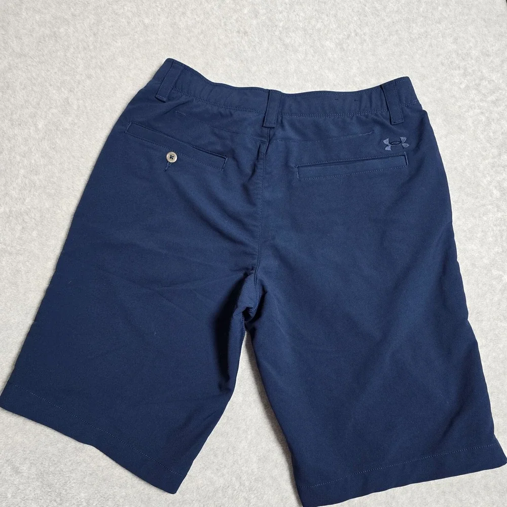 Under Armour Mens Shorts 32 Blue Golf Loose Stretch HeatGear Grip Waist Active